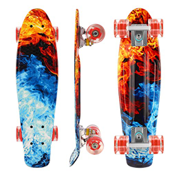 Caroma Skateboards para Niño Niña Principiantes Adulto,Monopatín para Niños de 22 Pulgadas,Skateboard Mini Cruiser con Ruedas de PU,Skateboard Complet características
