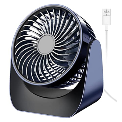 ZEELYDE Mini Ventilador, Ventilador USB Silencioso, Ventilador de Mesa PequeñO de 360°, Ventilador Mesa USB con 3 Velocidades, Ventiladores Mesa para 