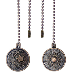 Augnongly Juego de Cadenas TraccióN para Ventilador Techo de 2 Piezas Cadena TraccióN con de Sol y Luna ExtensióN Cadena TraccióN con Abanico Bolas co precio