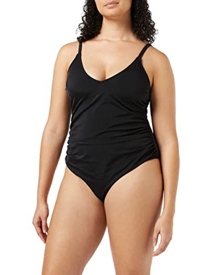 Iris & Lilly Traje de Baño Moldeador con Refuerzo en Abdomen Mujer, Negro, 40
