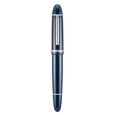Jinhao X159 Pluma estilográfica de punta extrafina, azul con clip plateado acrílico de gran tamaño