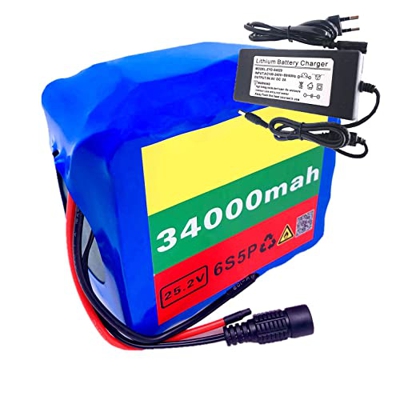 Batería para Bicicleta Eléctrica 25.2V 34Ah 6S5P 18650 Batería De Iones De Litio para Bicicleta Eléctrica con Cargador Y Paquete De Batería De Litio p