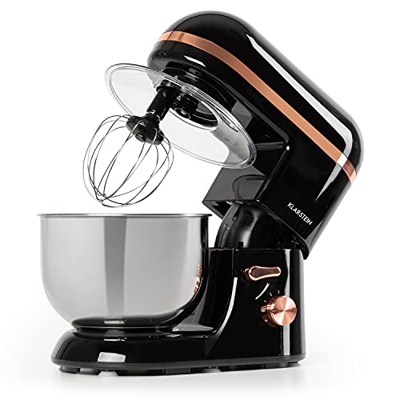 Klarstein Batidora Amasadora, Robot de Cocina 1300W / 1,7PS, 6 Potencias, Amasadora de Pan y Batidora de Reposteria con Amasado Planetario, Mixer Coci