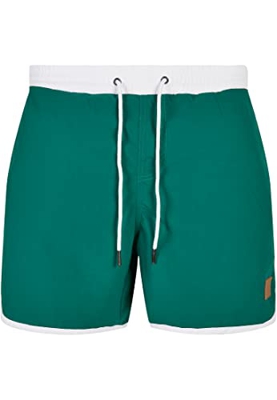 URBAN CLASSICS Bañador para Hombre Estilo Retro, Bermudas Cortos, Shorts de Baño para Natación de Secado Rápido adapto para las Vacaciones, Tallas XS 