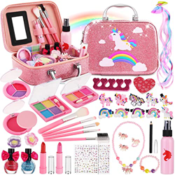 TOGOU2S Maquillaje para Niñas, 39 Piezas Maletin Maquillaje Niñas, Set Maquillaje Niña Lavables, Unicornio Maletin de Maquillaje, Juguetes Niña 4 5 6  en oferta