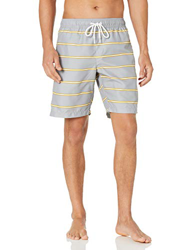 Amazon Essentials Traje de Baño de 23 Cm de Secado Rápido Hombre, Gris, Rayas, XXL características