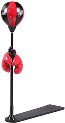 Saco de Boxeo, adulto niños Boxeo ajustable Juego de saco de boxeo for niños Tumbler Speed ​​​​Ball Training Reaction Speed ​​Ball Niños Guantes de bo