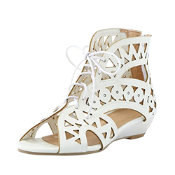 205 Sandalia Plata Mujer Zipper Retro Cuñas Femeninas Zapatos Hollow Sandals Casual Ladies out Women's Sandalias Zapatos De Marca (White #1, 41) en oferta
