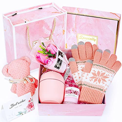 Regalos Originales para Mujer, Set de Guantes y Velas Perfumadas Mujer con Mini Humidificador, Regalos para Mama para Navidad, Cumpleanos, El Día de S