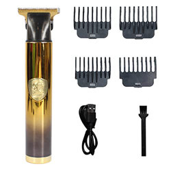 Wukesify Cortas en Relieve, Máquina de Afeitar para Barba con Detalle Cero Huecos en Relieve Vintage, Recortadora de inalámbrica con Hoja en T para Bi características