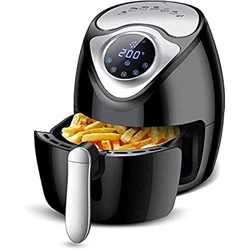Freidora de aire para uso doméstico Freidoras de aire eléctricas de 1300 W Horno sin aceite, pantalla táctil digital LCD, temporizador y control de te en oferta