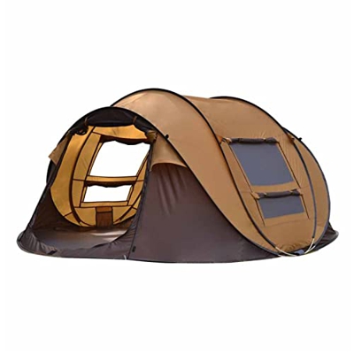Carpa emergente de 6 personas Cuchas emergentes fáciles for acampar con vestíbulo, doble capa impermeable configuración ventana emergente carpa grande