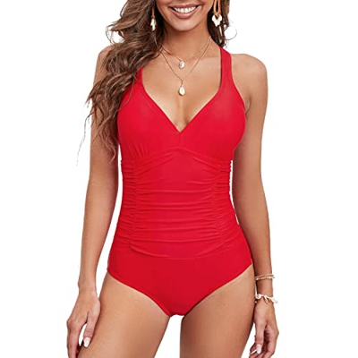 TcIFE Traje de Baño de Una Pieza Bañador Mujer Monokini V Ropa de Baño Playa Control del Vientre Tallas Grandes