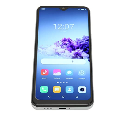 AMONIDA Desbloqueo Facial Smartphone Teléfono Celular EU 100-240V Pantalla HD de 6.53 Pulgadas para SMS (Enchufe de la UE)