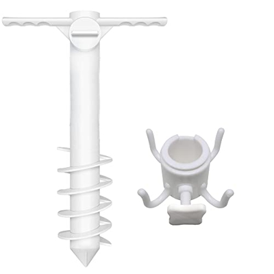 Phopurtall Sombrilla de playa Sandanker 5 SpiralstäNder con soporte, gancho para colgar terraza, césped, jardín doméstico para todas las sombrillas de