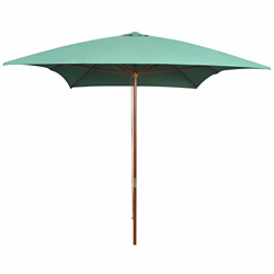 Sombrilla, Mogou Parasoles Jardin, Sombrillas Jardin, Parasol Terraza, Sombrillas Terraza, Parasol Playa, con palo de madera verde 200x300 cm en oferta