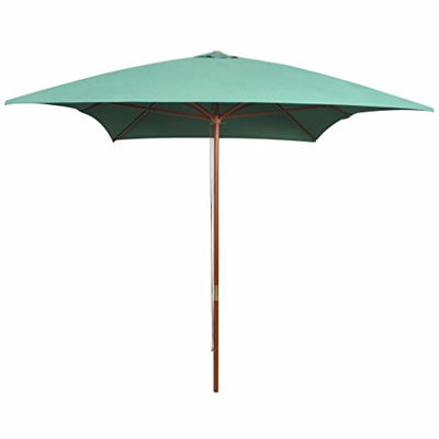 Sombrilla, Mogou Parasoles Jardin, Sombrillas Jardin, Parasol Terraza, Sombrillas Terraza, Parasol Playa, con palo de madera verde 200x300 cm