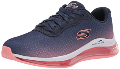 Skechers Skech-Air Element 2.0, Zapatillas Mujer, Navy Mesh/Hot Pink Trim, 38 EU