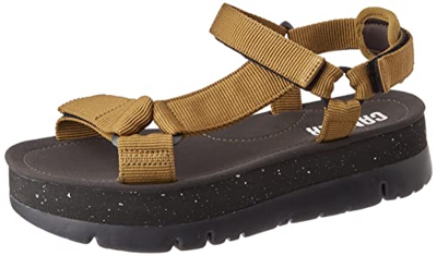 CAMPER Oruga Up-K200851, Sandalias de cuña Mujer, Verde, 39 EU