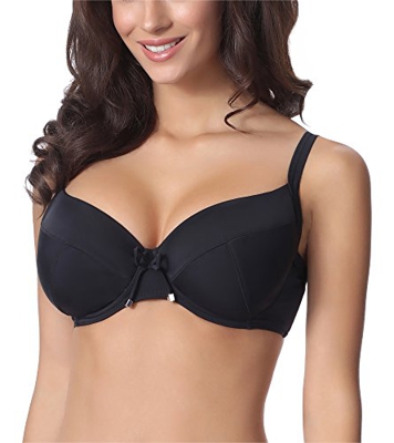 Merry Style Sujetador Parte de Arriba Bikini Top Traje de Baño Mujer P618 (Negro (9240), EU (80 F) = ES (95F))