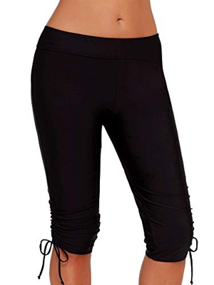 Pantalones cortos de natación para mujer, con cordón, talla grande, bikini