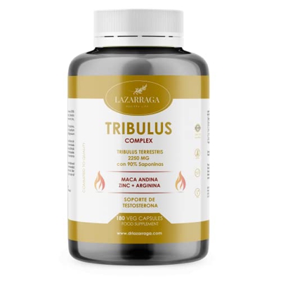 Tribulus Terrestris 2250 mg + MACA PERUANA + ARGININA + ZINC | Vitaminas para el Cansancio para Hombres | Vigor, Potencial, Fuerza y Energía | 180 Cáp