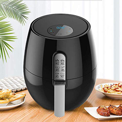 Freidora de aire eléctrica Cocina saludable sin aceite con capacidad extra grande de hasta 5,2 L de alimentos, temporizador de hasta 30 minutos y temp características