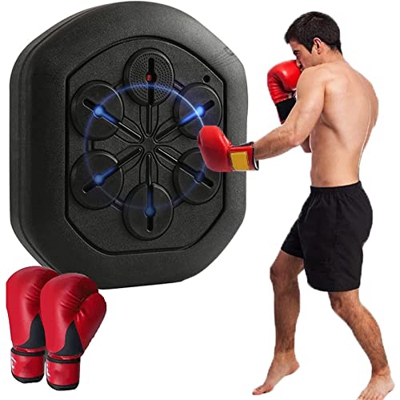 THERES Máquina de Boxeo Inteligente electrónica, Equipo de Entrenamiento de Saco de Boxeo para práctica de Boxeo, probador de Fuerza de Equipo con mús