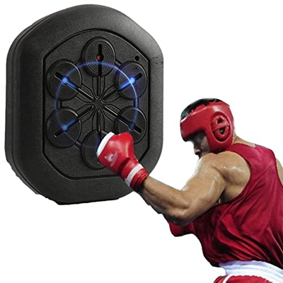 THERES Máquina de Boxeo Inteligente con música, máquina de Boxeo iluminada montada en la Pared, Equipo de Boxeo Conectado por Bluetooth Recargable con