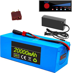 stdpcxz Batería De Bicicleta Eléctrica 36V 20Ah, Paquete De Batería De Scooter De Iones De Litio De 36V para Scooter De Bicicleta Eléctrica De 200W A  en oferta