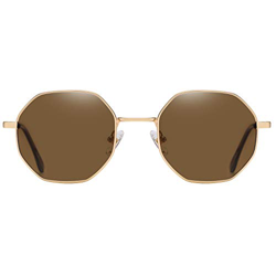 H HELMUT JUST Gafas de sol redondas para mujer,Gafas de sol retro,Gafas de sol redondas para hombres (Golden/Brown) precio