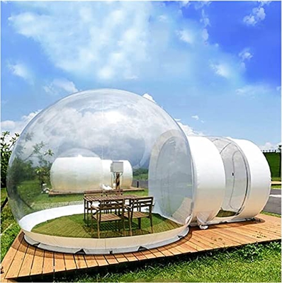 Tienda de campaña iglú de burbujas inflable, tienda de campaña iglú de jardín, cabina de camping de cúpula transparente con soplador de aire silencios