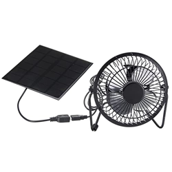 Herxermeny Mini Ventilador Alimentado por Panel Solar, Ventilador de Escape Solar PortáTil de 5 w y 4 Pulgadas para Oficina al Aire Libre precio