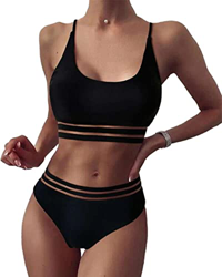 Bikini para Mujer Push Up Conjunto de Bikini de Cintura Alta para Mujer Traje de Baño de Dos Piezas Traje de Baño de Nudo de Corbata de Guinga características