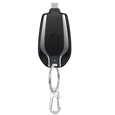 Mini Llavero Banco De Energía De Emergencia, 1500 MAh Cargador De Llavero Portátil Android con Tipo-c, Paquete De Batería Ultracompacto Banco De Energ