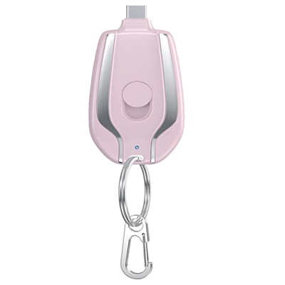 gormyel Cargador de teléfono con Llavero, Cargador Mini Power Pod de 1500 mAh para teléfono, Fuente de alimentación portátil de Llavero Compacto Ultra