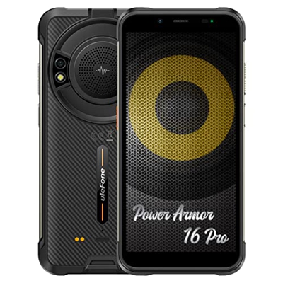 Ulefone Armor 16 Pro Android 12 Teléfono Resistente, 122dB Altavoz, 9600mAh Batería, Linterna LED Alta Potencia, Cámara 16MP+8MP, 4GB+64GB, 5,93" Móvi