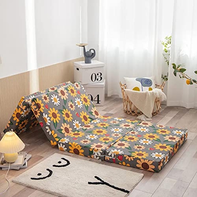 Colchón plegable individual,Colchón suave para invitados,Cojín de dormir de oficina Tatami,Cojín de colchón grueso para coche-camping,Ahorro de espaci