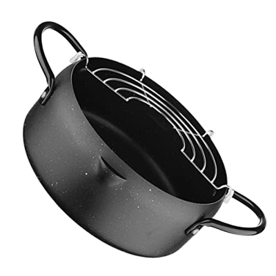 BESTonZON 1 Juego De Sartén para El Hogar Escurridor Japonés Freidora Cocina Patatas Fritas Olla Tempura Patas De Pollo Camarones Rejilla De Goteo par