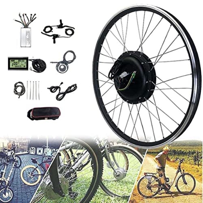 PCFORM Kit De Conversión De Bicicleta Eléctrica De 48v1000w, Motor De 20"/24"/26"/27,5"/28"/29"/700c Pulgadas, Rueda Delantera/Trasera con Pantalla Lc
