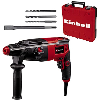 Einhell Martillo perforador TC-RH 620 4F Kit (620 W, mecanismo percutor neum., 2,2 J de int. de impacto, perfor. con impacto, perfor., cincelado con/s