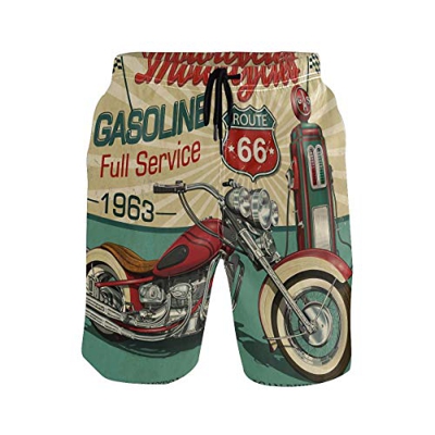 CODOYO Bañador Tipo bañador para Hombre, bañador de Moto Vintage con Bolsillo, Ropa de Playa para Entrenamiento en SPA