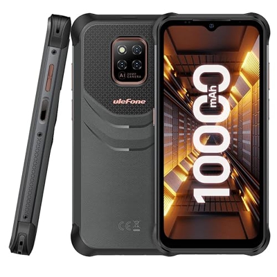 Ulefone Power Armor 14 Pro (8GB RAM) Android 12 Smartphone Resistente, Batería 10000mAh, 128GB ROM, 6,52'' Vidrio Gorilla 20MP+16MP Cámara, IP68 Imper