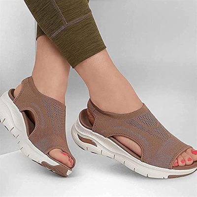 FZFXDC Sandalias Deportivas De Diapositivas Ortopédicas Destalonadas Lavables De Verano 2021, Zapatos De Mujer De Moda De Suela Suave De Malla, Sandal