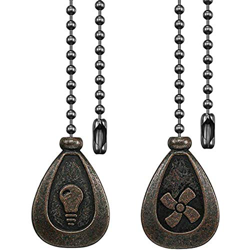 ICECHEN Juego Cadena de ExtraccióN Ventilador de Techo de Bronce de 2 Piezas, ExtensióN Colgante de Cadena de ExtraccióN Ventilador Decorativa, Ilumin precio