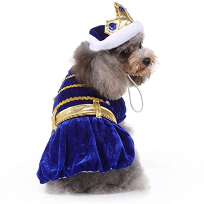 Zhongdawei Disfraz de Perro - Lindo Traje de Ropa para Perros Traje de Festivales de Perros con Sombrero Traje de Navidad Suministros para Mascotas(S)