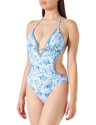 Women'secret Trikini Removable Pad Bikini para Mujer, Azul Oscuro, L