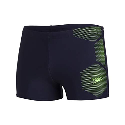 Speedo Tech Placement Calzoncillos de Natación, Hombre, Azul (True Navy/Zest Green), M
