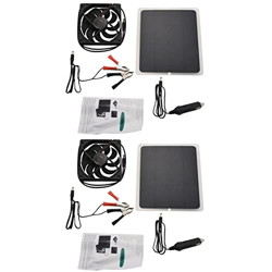 Naugan 2X Ventilador con Ventilador de Panel Solar de 10W Mini Ventilador para Perro Pollo Invernadero Techo RV precio