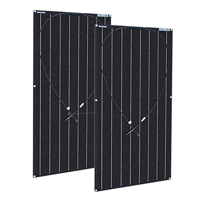AEBVN Panel Solar Flexible De 100 W, Paneles Solares Semiflexibles Monocristalinos De 12 Voltios Cargador Mono Flexible Fuera De La Red,2pcs,B